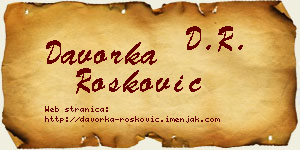 Davorka Rošković vizit kartica